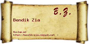 Bendik Zia névjegykártya